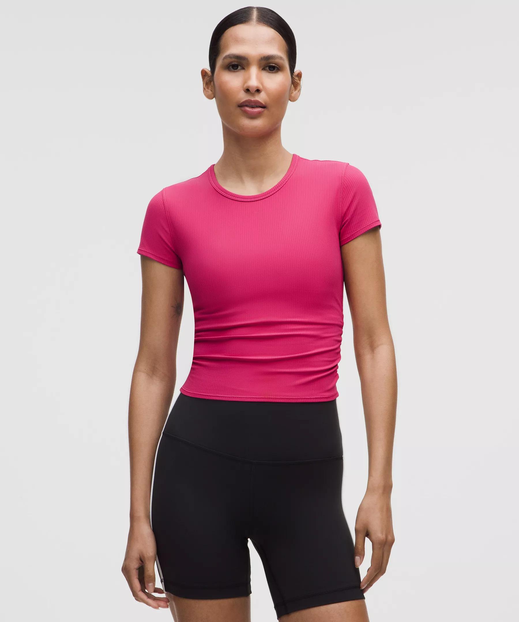 All It Takes Back-Twist Ribbed Short-Sleeve Shirt Product Image