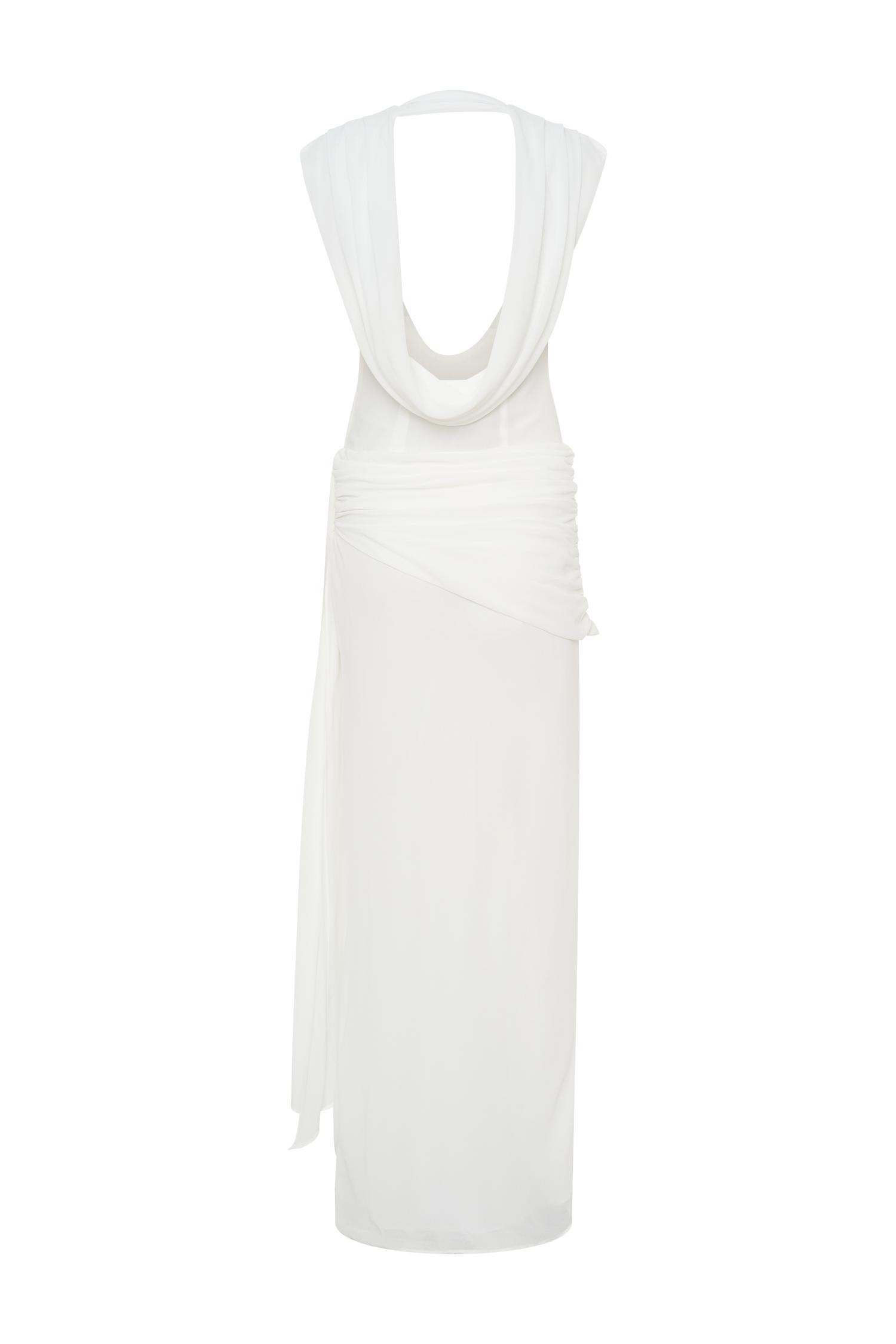 Giulia Chiffon Draped Maxi Dress - White Product Image