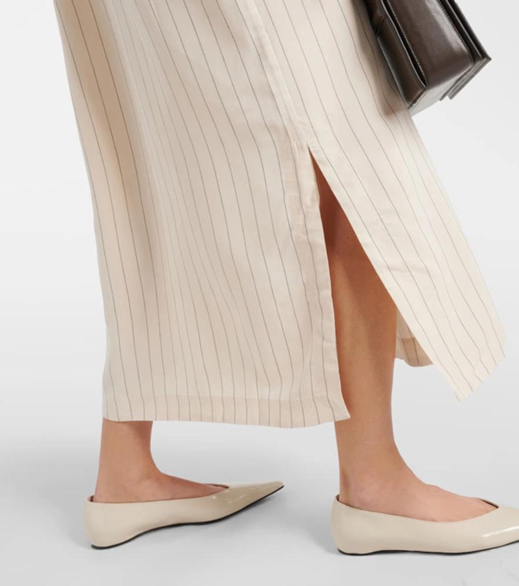 TOTÊME Pinstripe Midi Dress In White Product Image