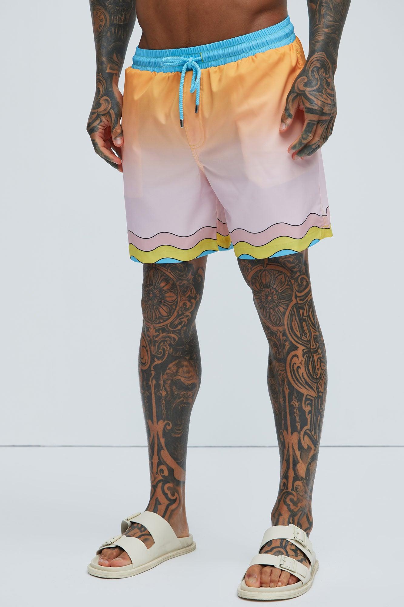 Valley Swim Mid Trunk - Orange/combo Product Image