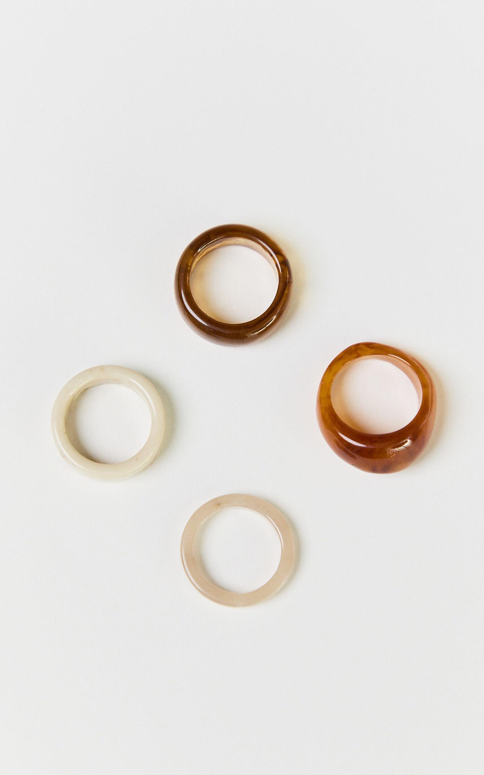 Serena Rings - 4 Pack Resin Rings in Multi Product Image