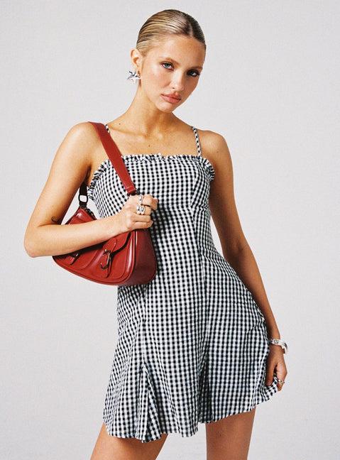Bessette Mini Dress Black Gingham Product Image