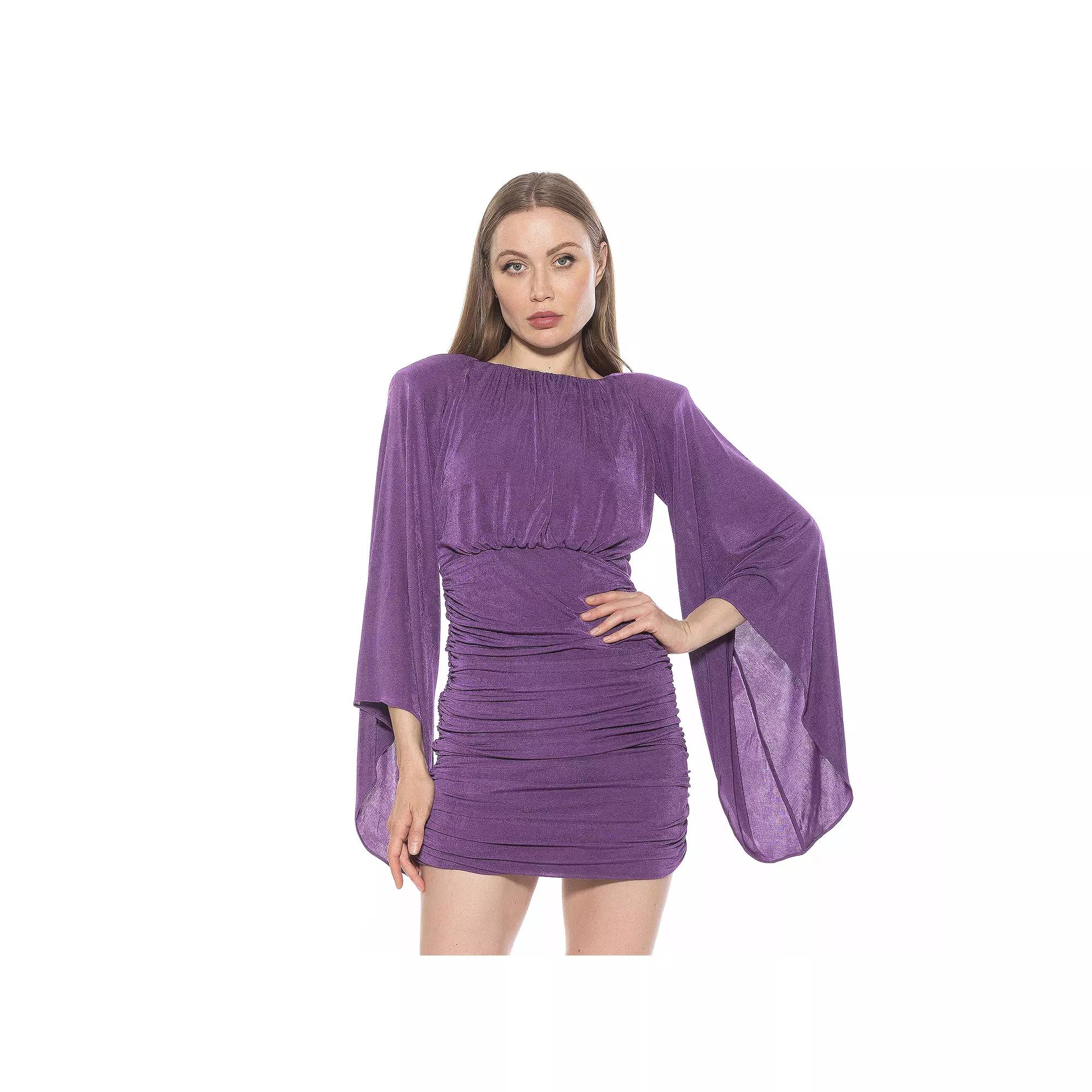 Women's ALEXIA ADMOR Sibyl Draped Sleeve Ruched Mini Dress,  Product Image
