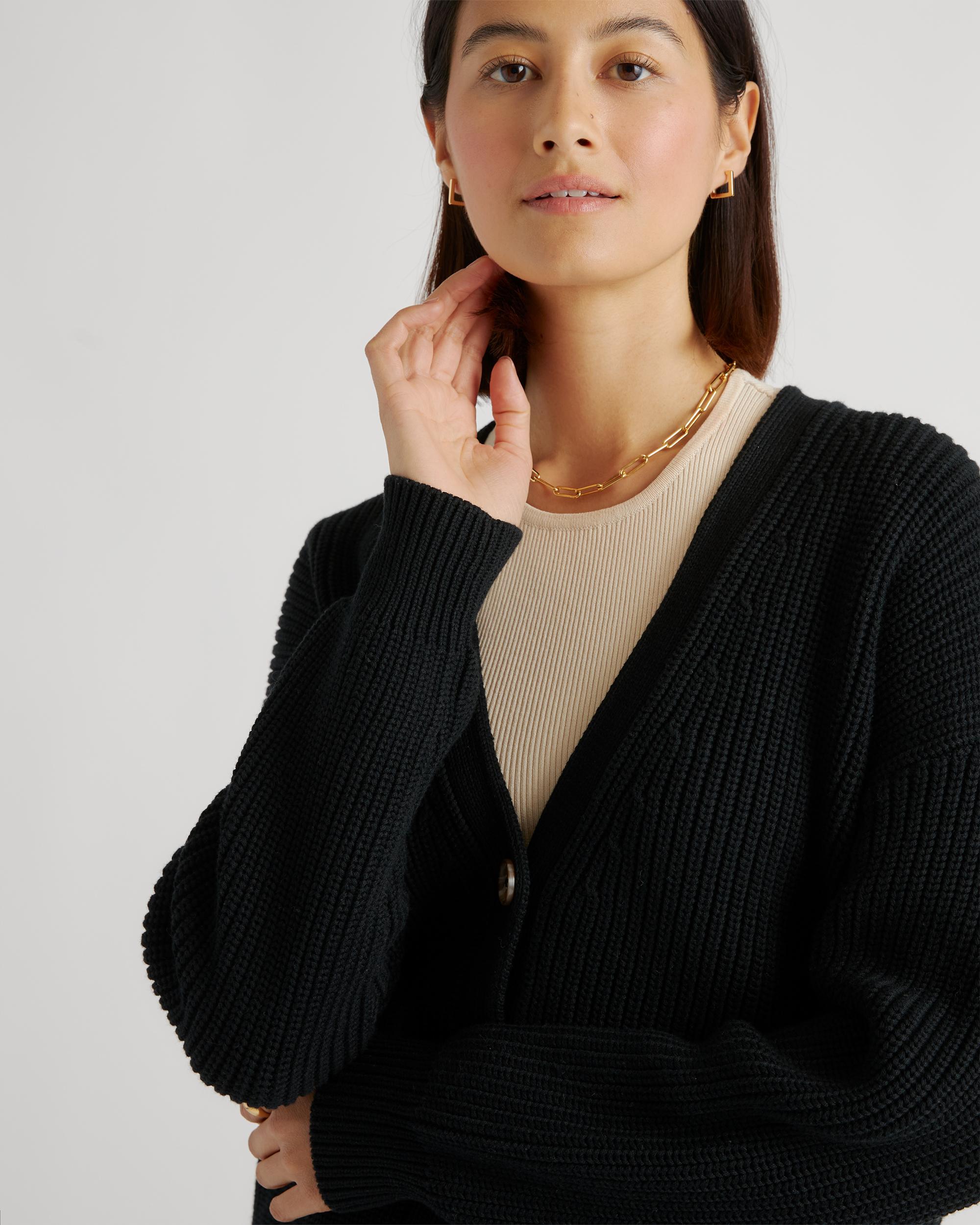 Quince | Women's Oversized Boyfriend Cardigan Sweater Organic Cotton Product Image