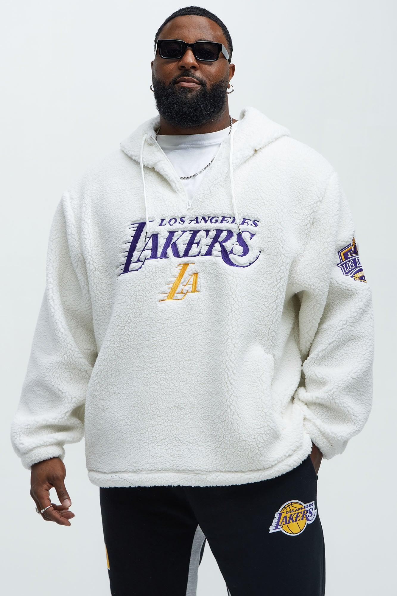 Lakers Sherpa Hoodie - White Product Image