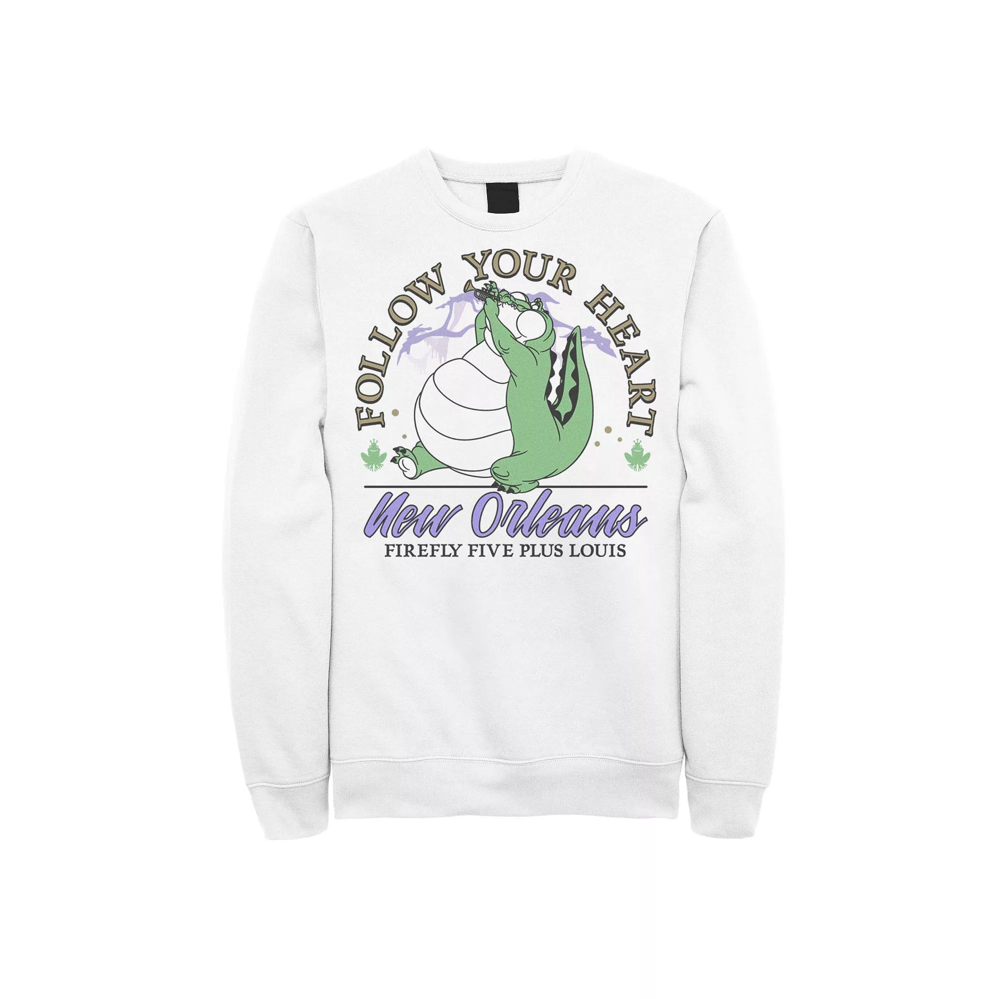 Men's Disney Princess And The Frog Louis Follow Your Heart Sweatshirt,  Product Image