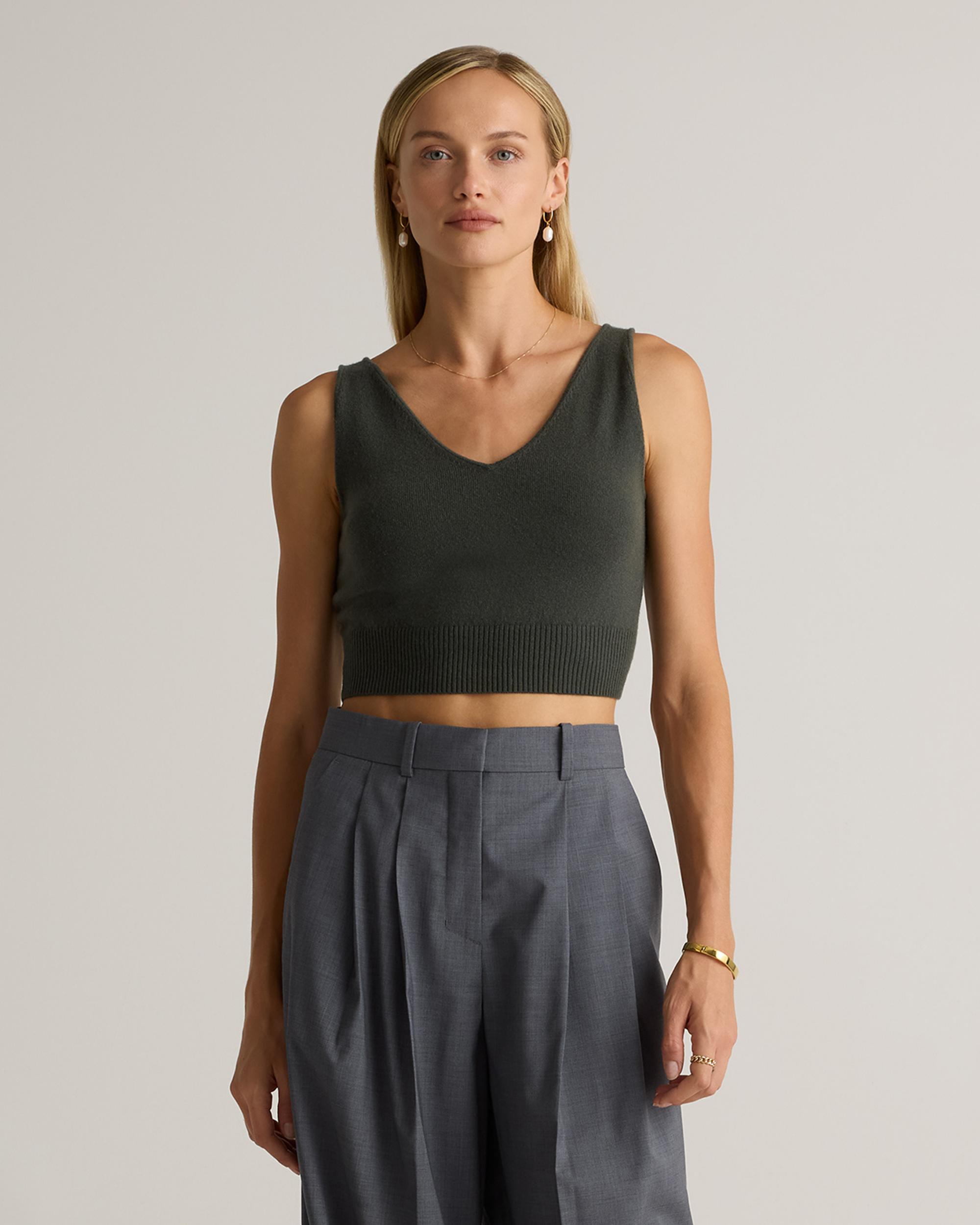 Quince | Women's Mongolian Cashmere Cropped Tank Top Product Image