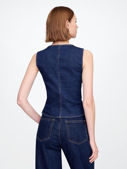 Square-Neck Denim Top Product Image
