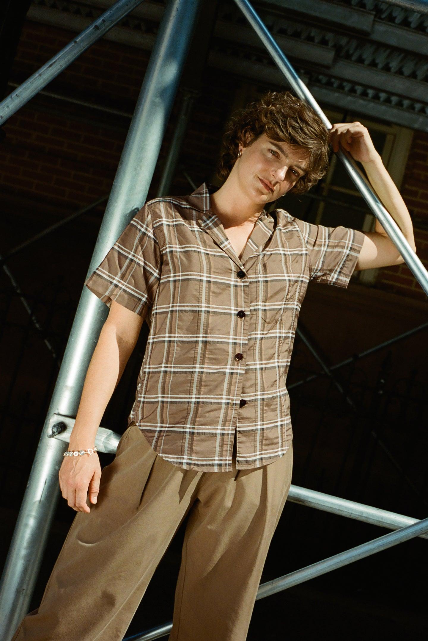 Gregory Top - Espresso Plaid Product Image