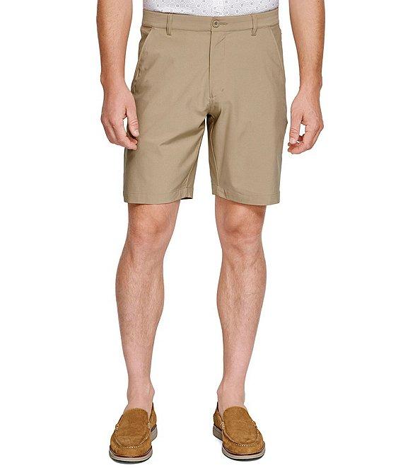 Johnston & Murphy XC4 Performance Stretch Flat Front 9#double; Inseam Shorts Product Image