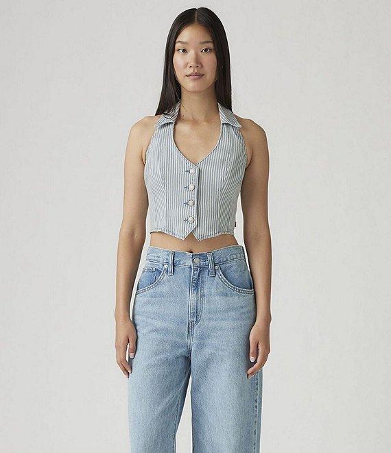 Levi's® Striped Corset Denim Halter Top Product Image