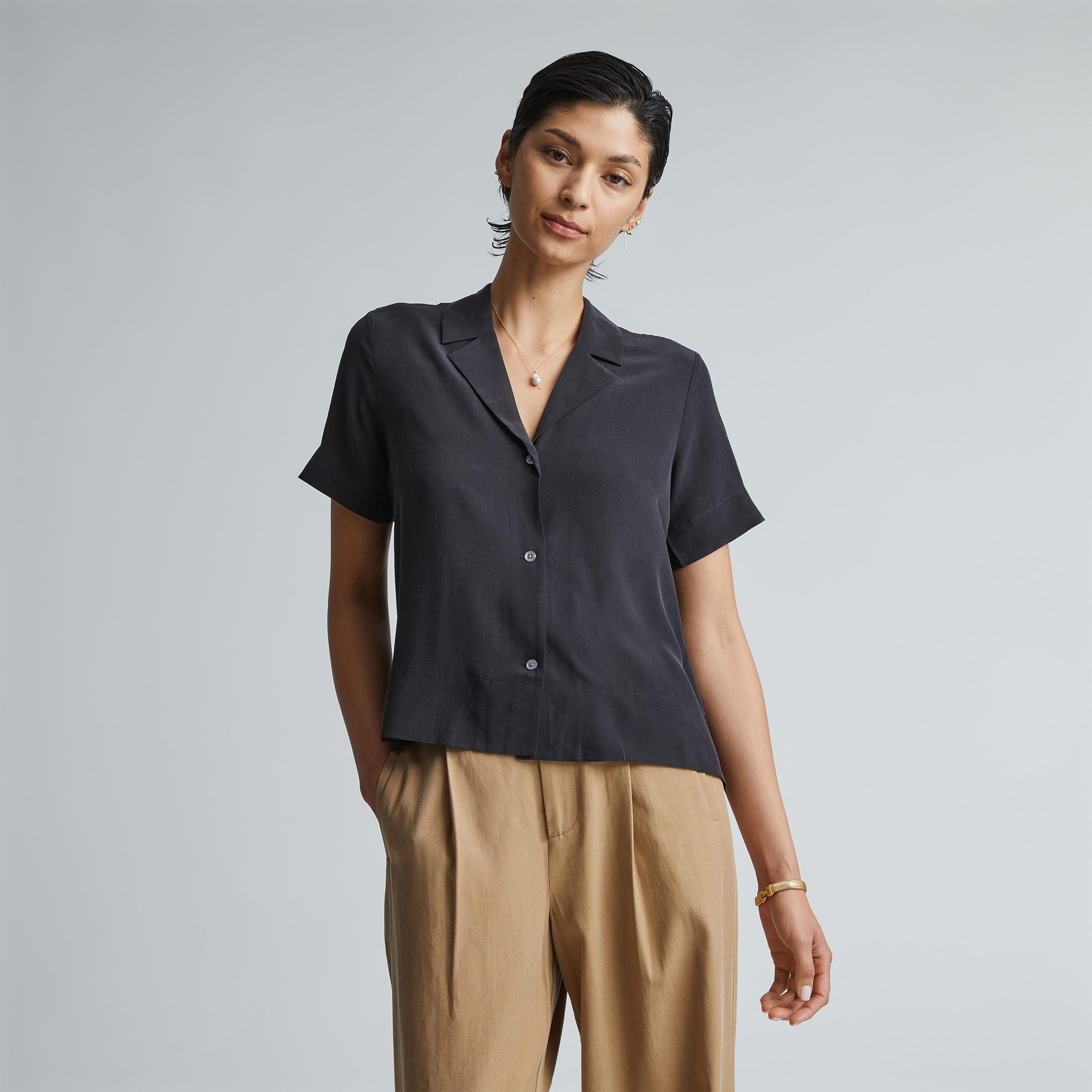 Womens Notch Shirt in Washable Silk by Everlane Product Image