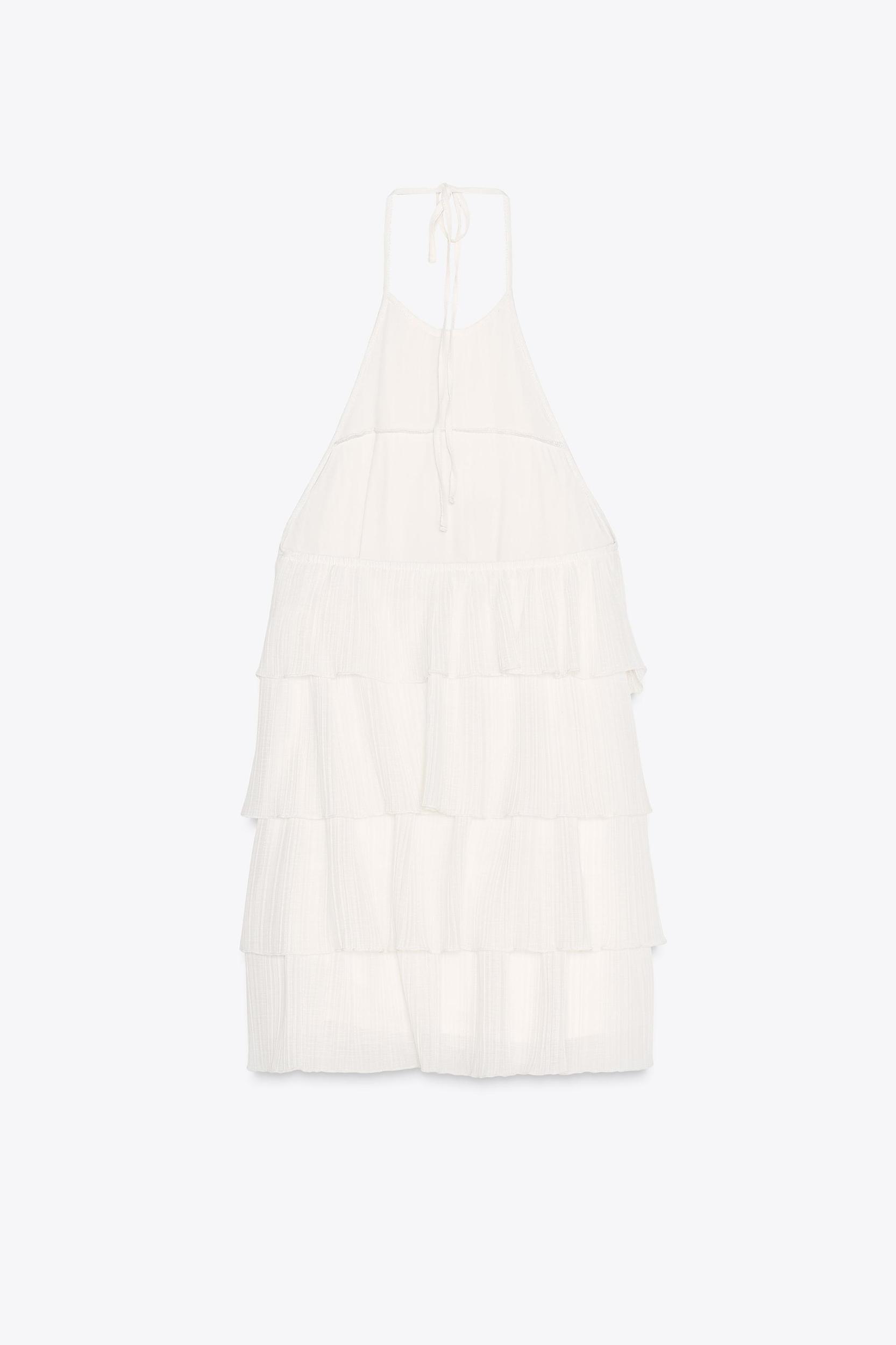 RUFFLED HALTER DRESS Product Image