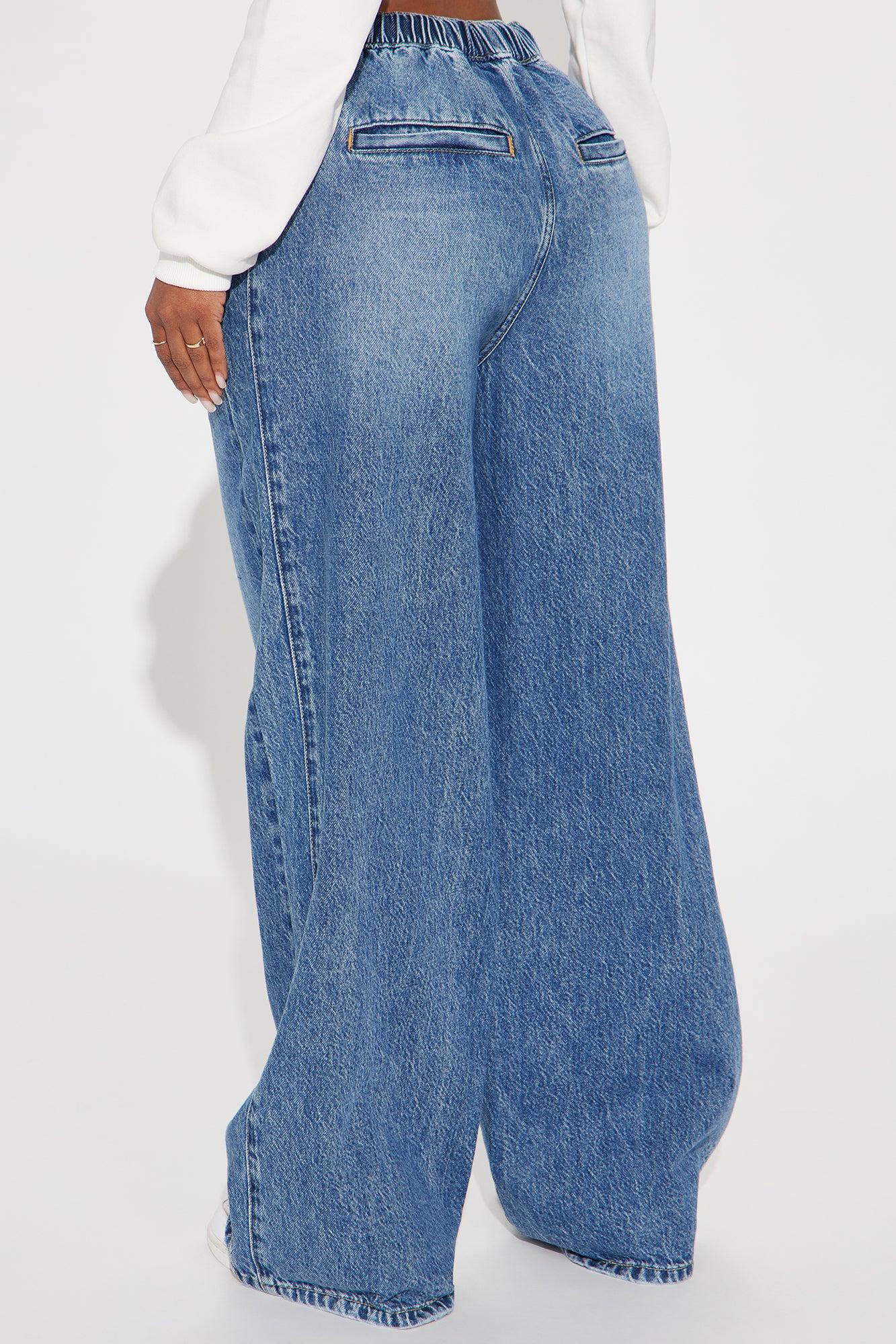 Flow With It Non Stretch Straight Leg Jeans - Dark Wash Product Image