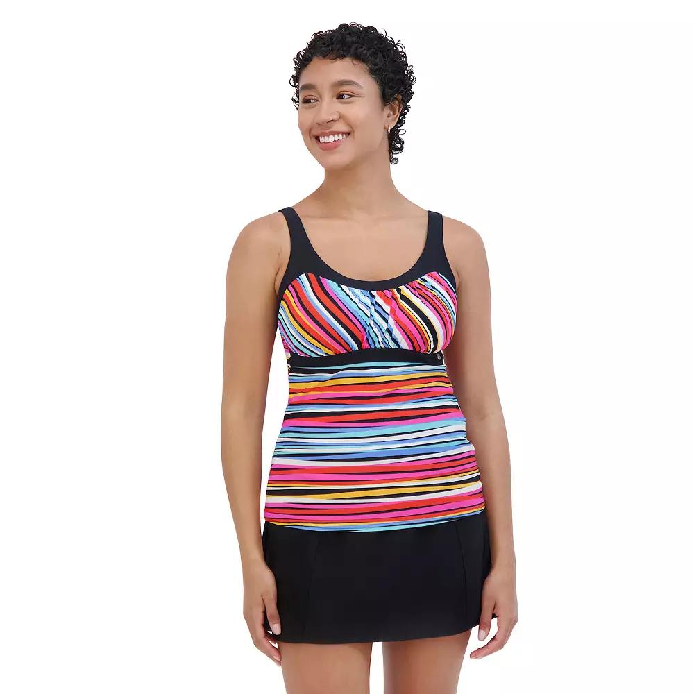 Women's ZeroXposur UPF 30+ Hopscotch Peasant Tankini, Size: XS, Multi Product Image