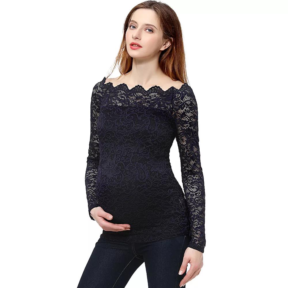Maternity Pokkori Lace Overlay Blouse, Women's,  Product Image