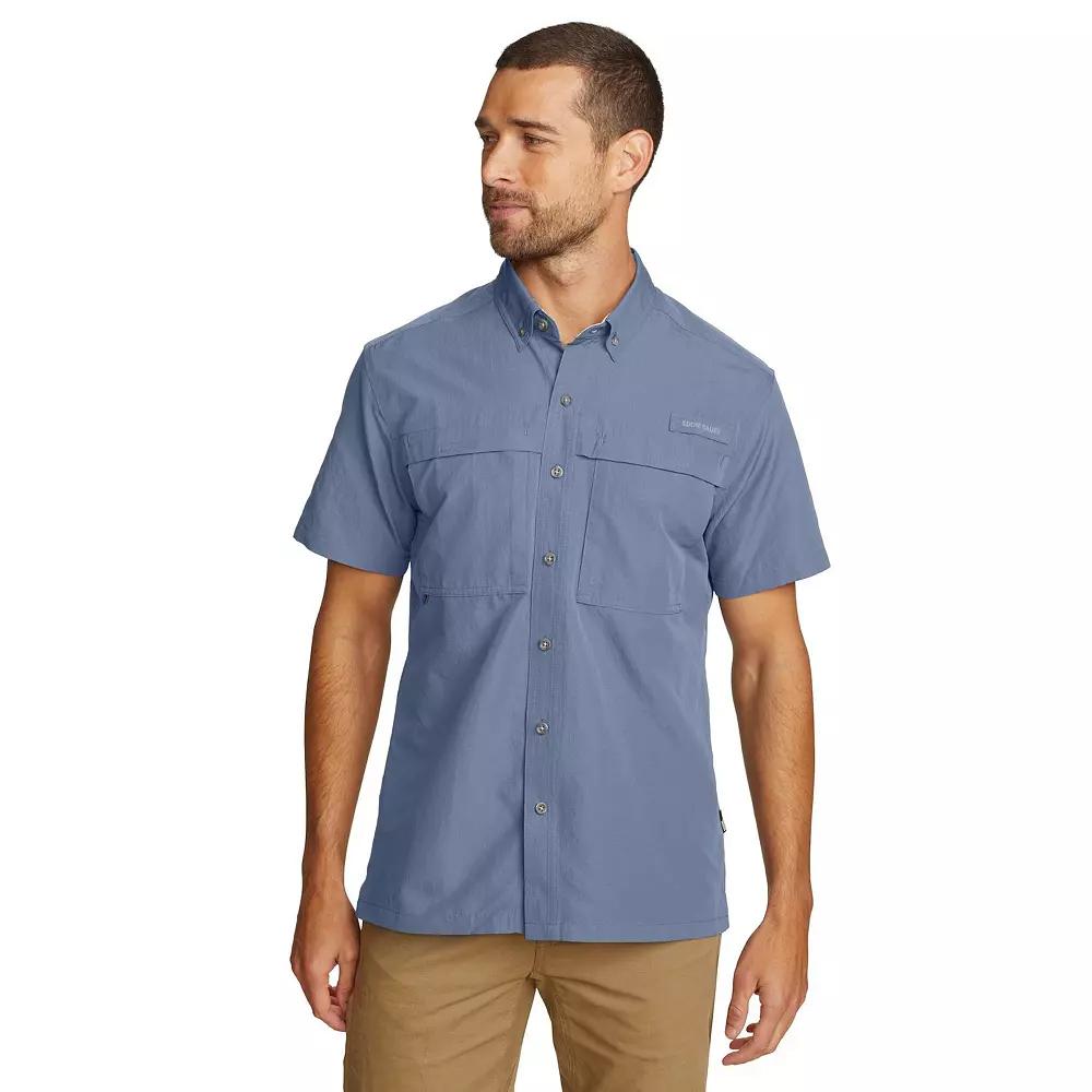 Men's Eddie Bauer Short Sleeve Rainier Ripstop Shirt, Size: Small, Chambray Blue Product Image