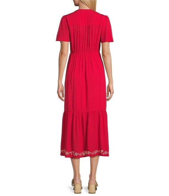 Nurture Short Flutter Sleeve V-Neck A-Line Maxi Dress Product Image