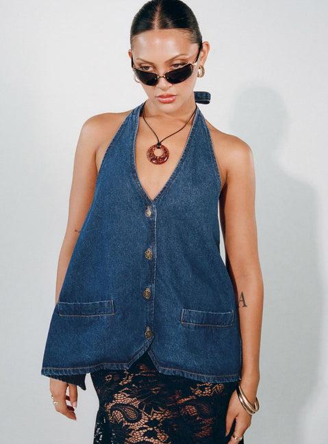 Hills Halter Denim Product Image