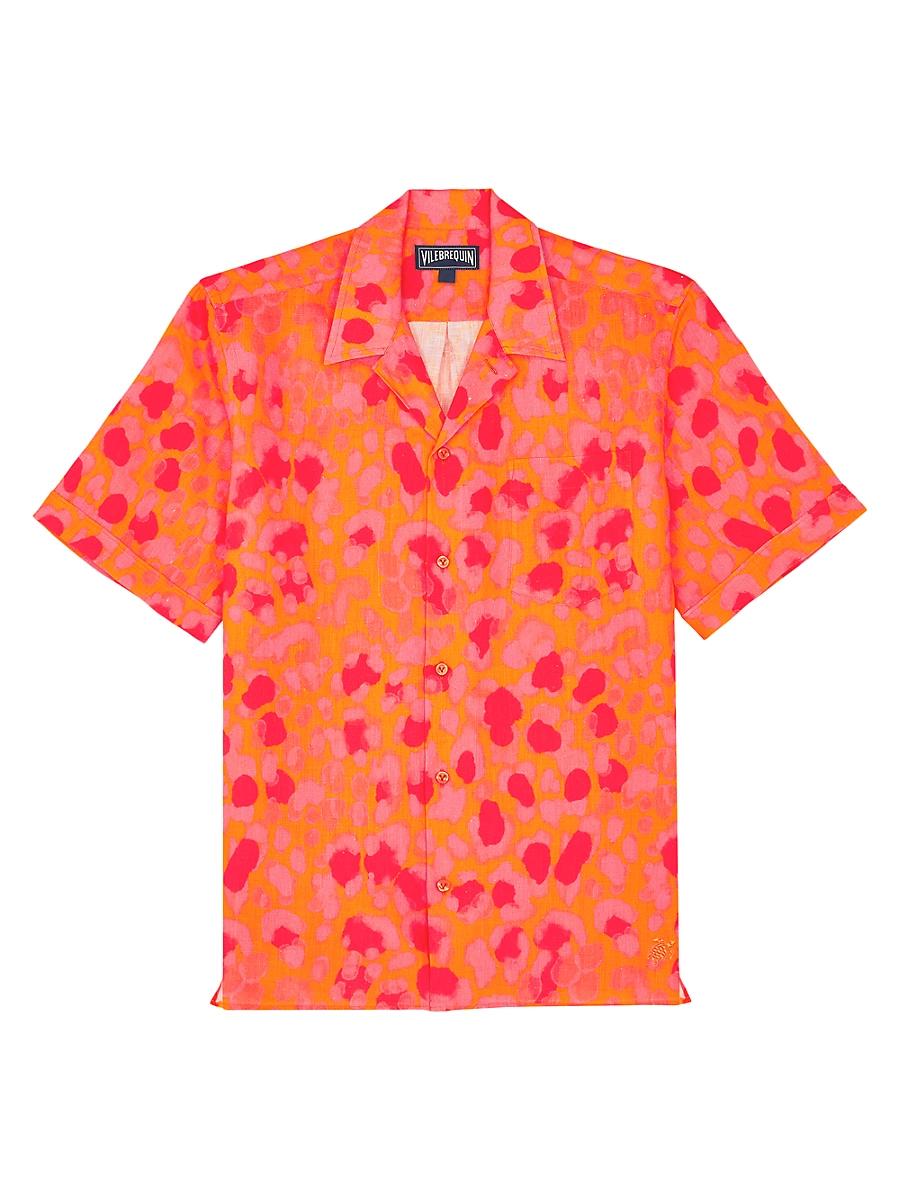 Vilebrequin Men's Bowling Linen New Leopard Shirt Product Image