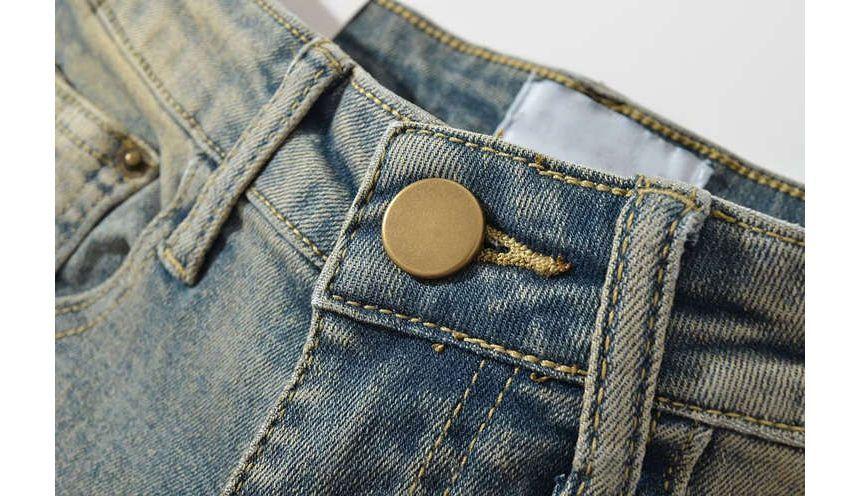 Mid Rise Asymmetrical Denim Hot Pants Product Image