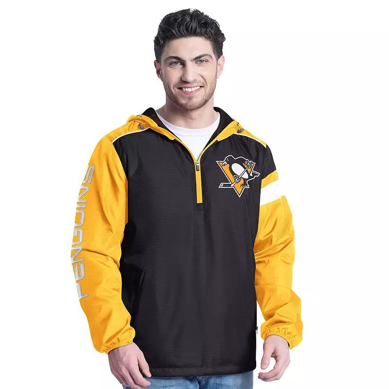 Men's G-III Sports by Carl Banks Black/Gold Vegas Golden Knights Lateral Half-Zip Hoodie Jacket, Size: Large, Lvk Black Product Image