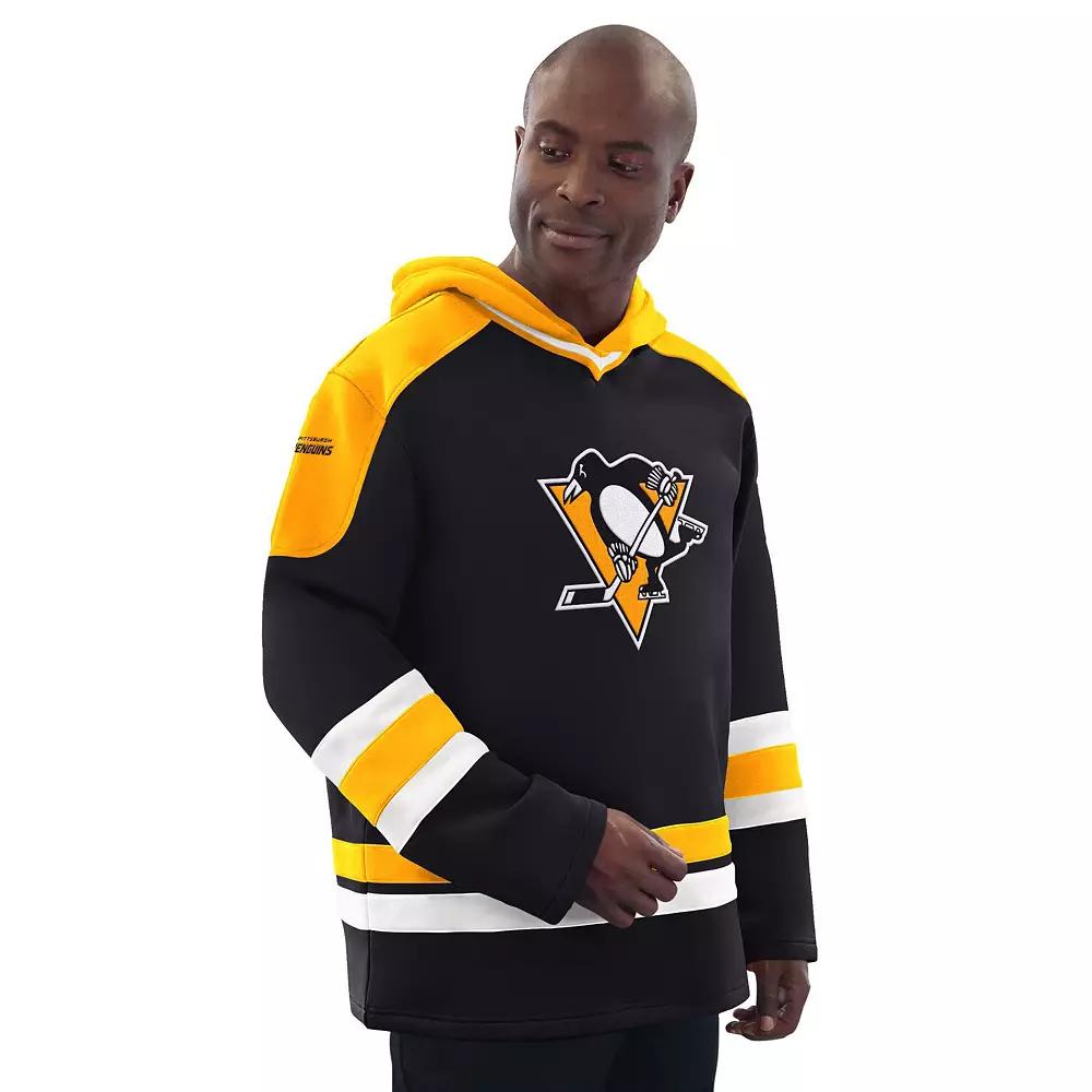 Men's Starter Black/Gold Pittsburgh Penguins Hockey Pullover Hoodie, Size: 2XL Product Image