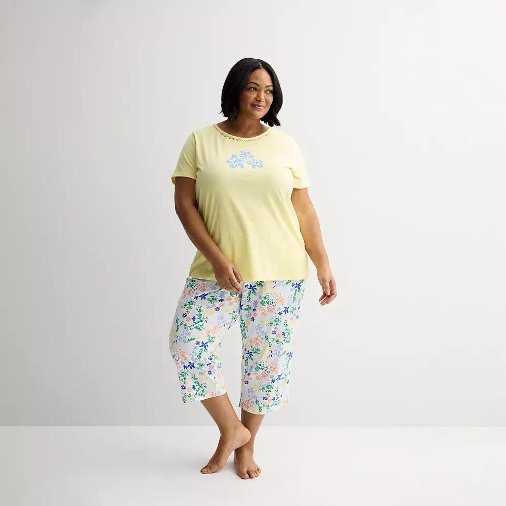 Plus Size Croft & Barrow® Mom's Day Pocket Sleep Set, Women's, Size: 3XL, Fancy Tropical Product Image