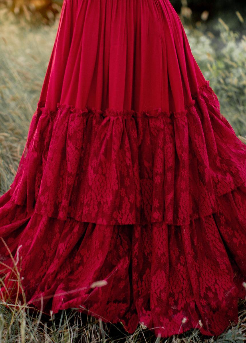Catrin Dress in Crimson Girls Product Image