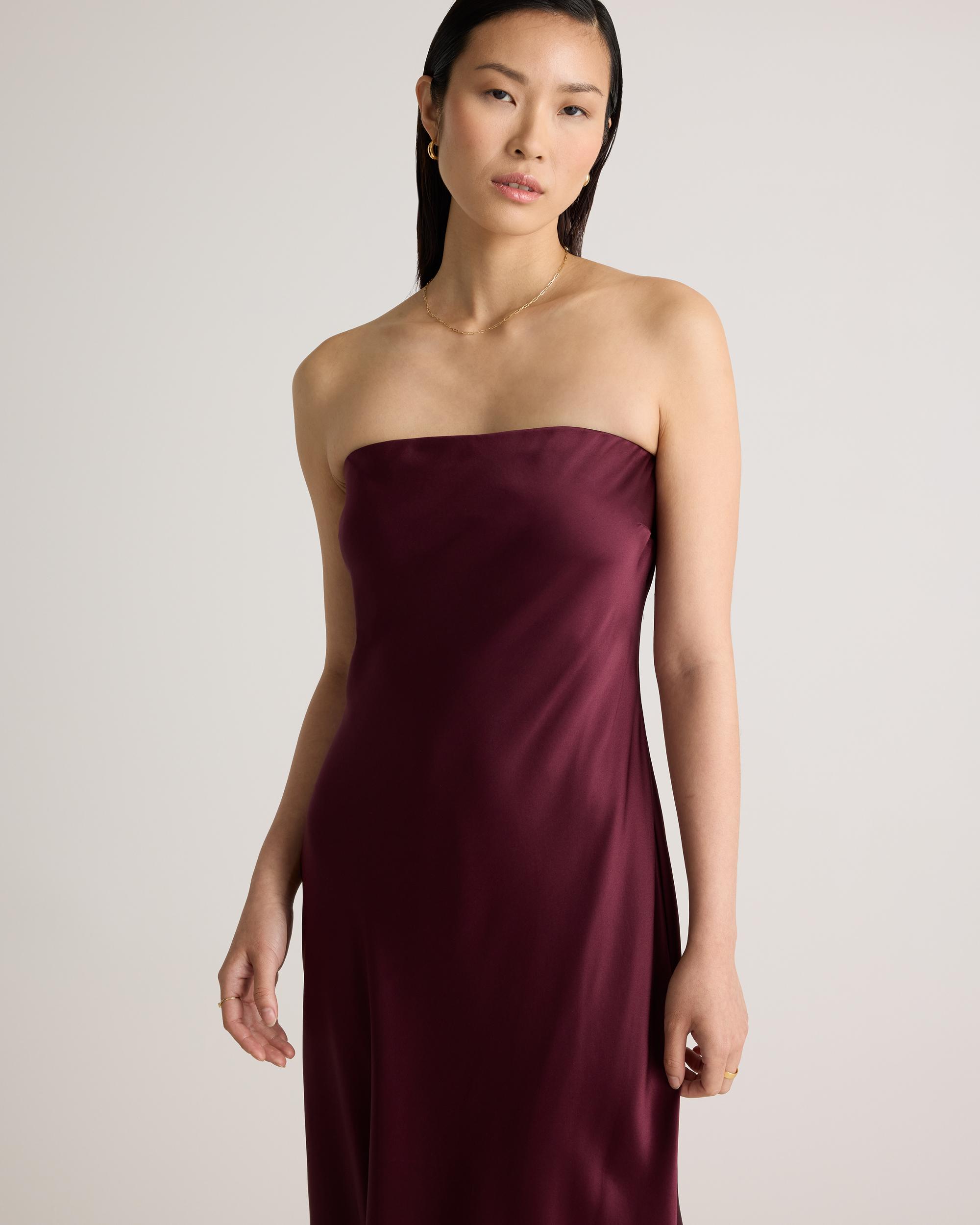 Quince | Women's Strapless Midi Dress Mulberry Silk Product Image