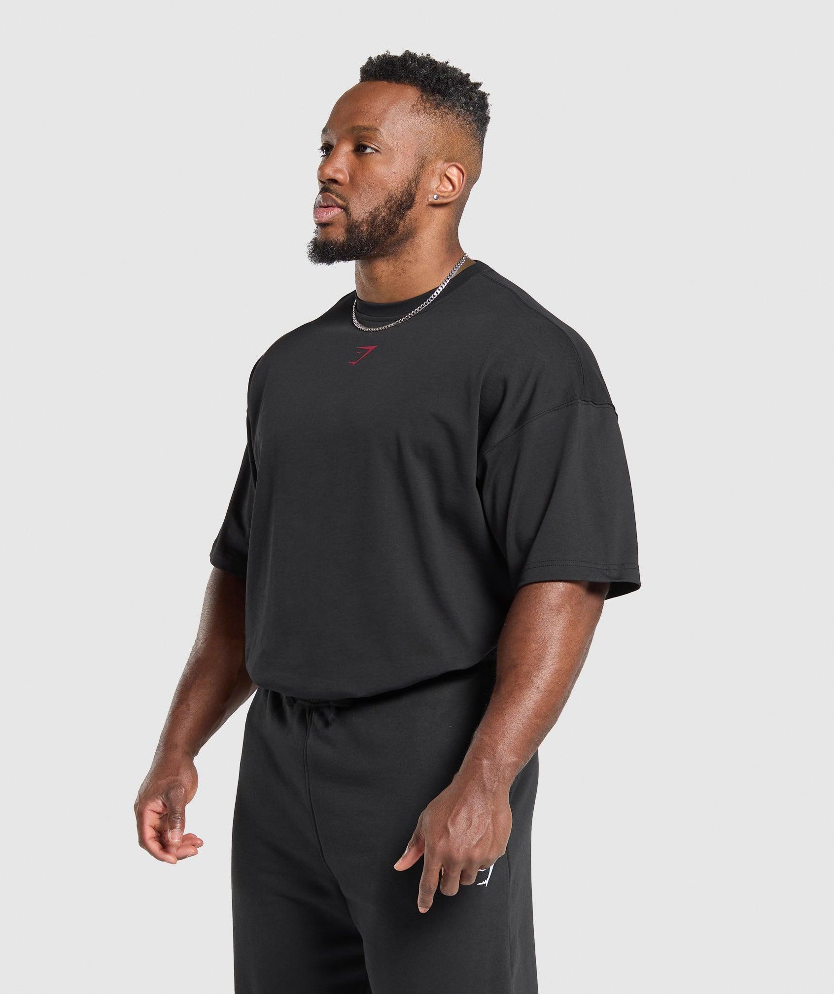 Gymshark Lifting Club T-Shirt - Black/Conditioning Red Male Product Image