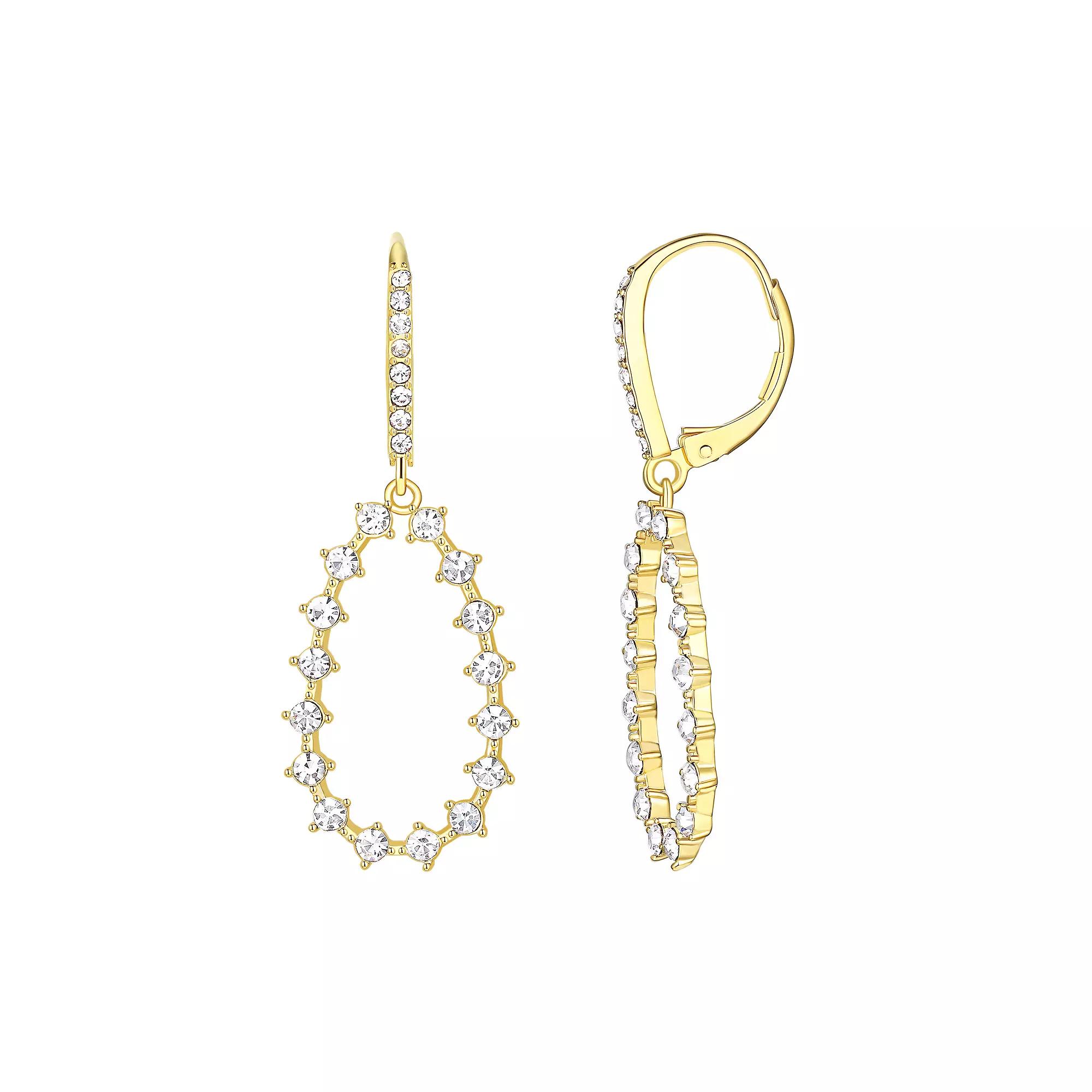 Chrystina Crystal Open Teardrop Leverback Dangle Earrings, Women's, Gold Tone Product Image