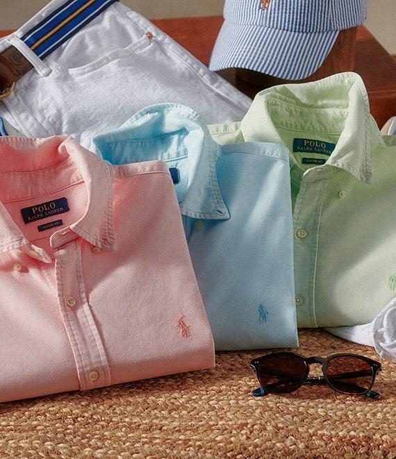 Polo Ralph Lauren Classic Fit Mineral-Dyed Oxford Long Sleeve Woven Shirt Product Image