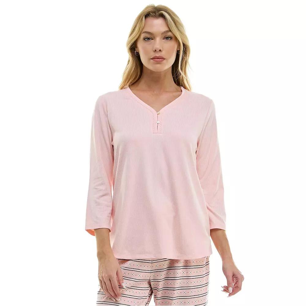 Women's Croft & Barrow Cozy Luxe Rib Sleep Top,  Product Image