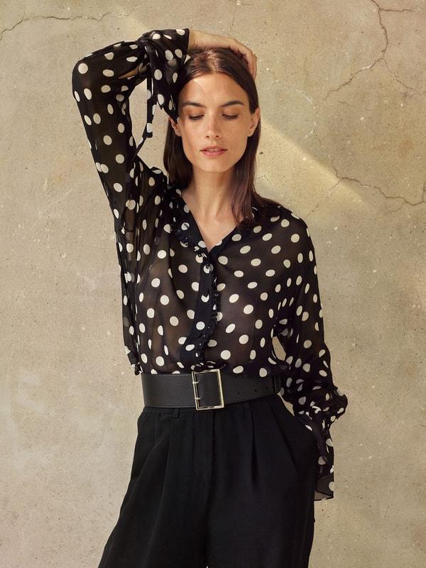 Polka Dots Georgette Blouse Product Image