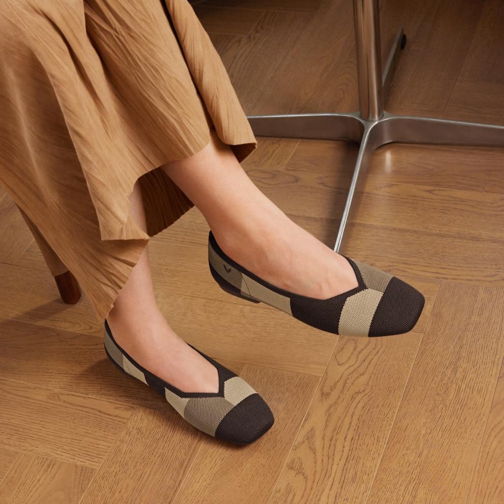 Square-Toe V-Cut Flats (Margot 2.0) Product Image