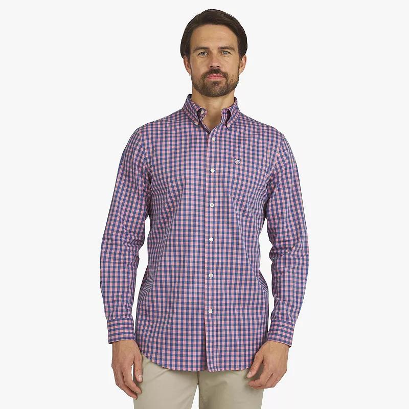 Men's Chaps Woven Long Sleeve Button-Down Shirt, Size: Medium, Pool Blue Product Image