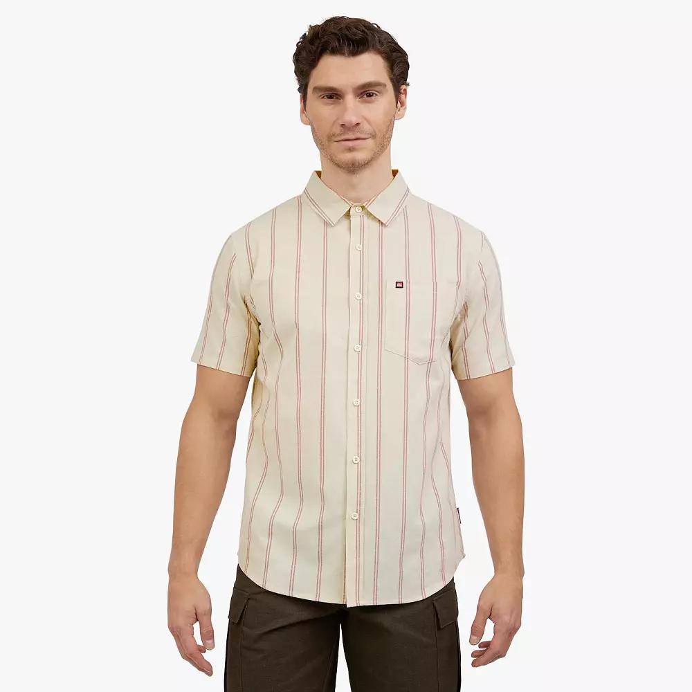 Men's Quiksilver Stripe Short Sleeve Button Down,  Product Image