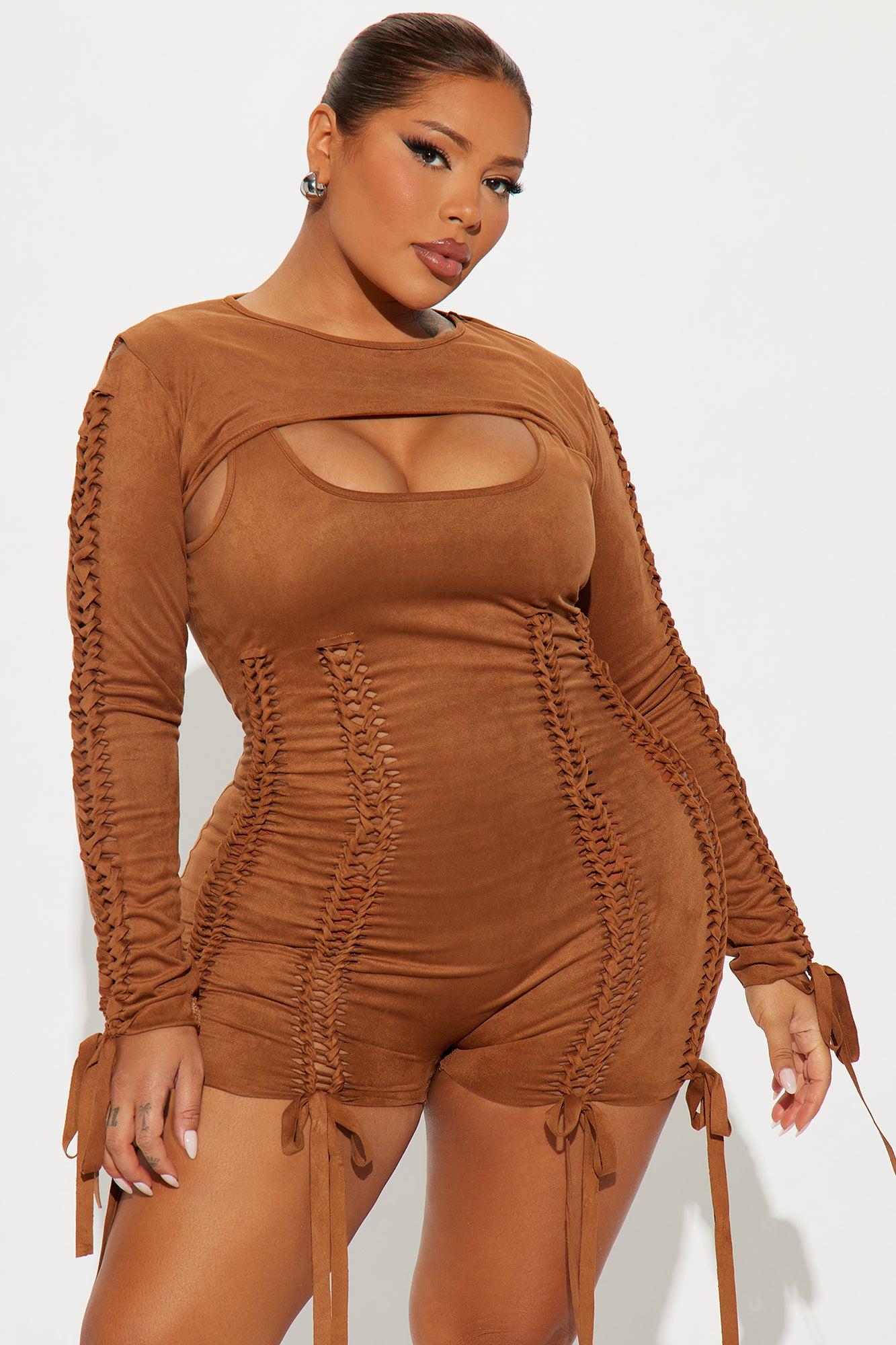 Yovanna Romper Set - Brown Product Image