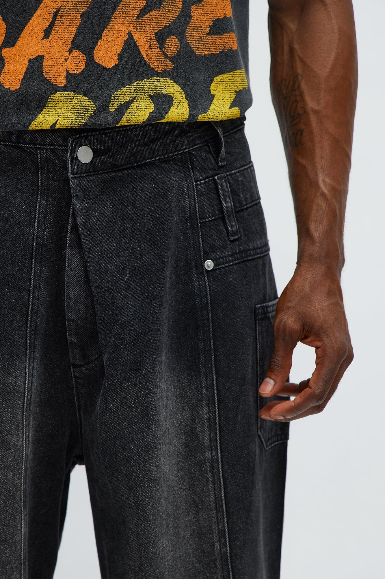Baggy Crossover Come Again Jeans - Black Wash Male Product Image
