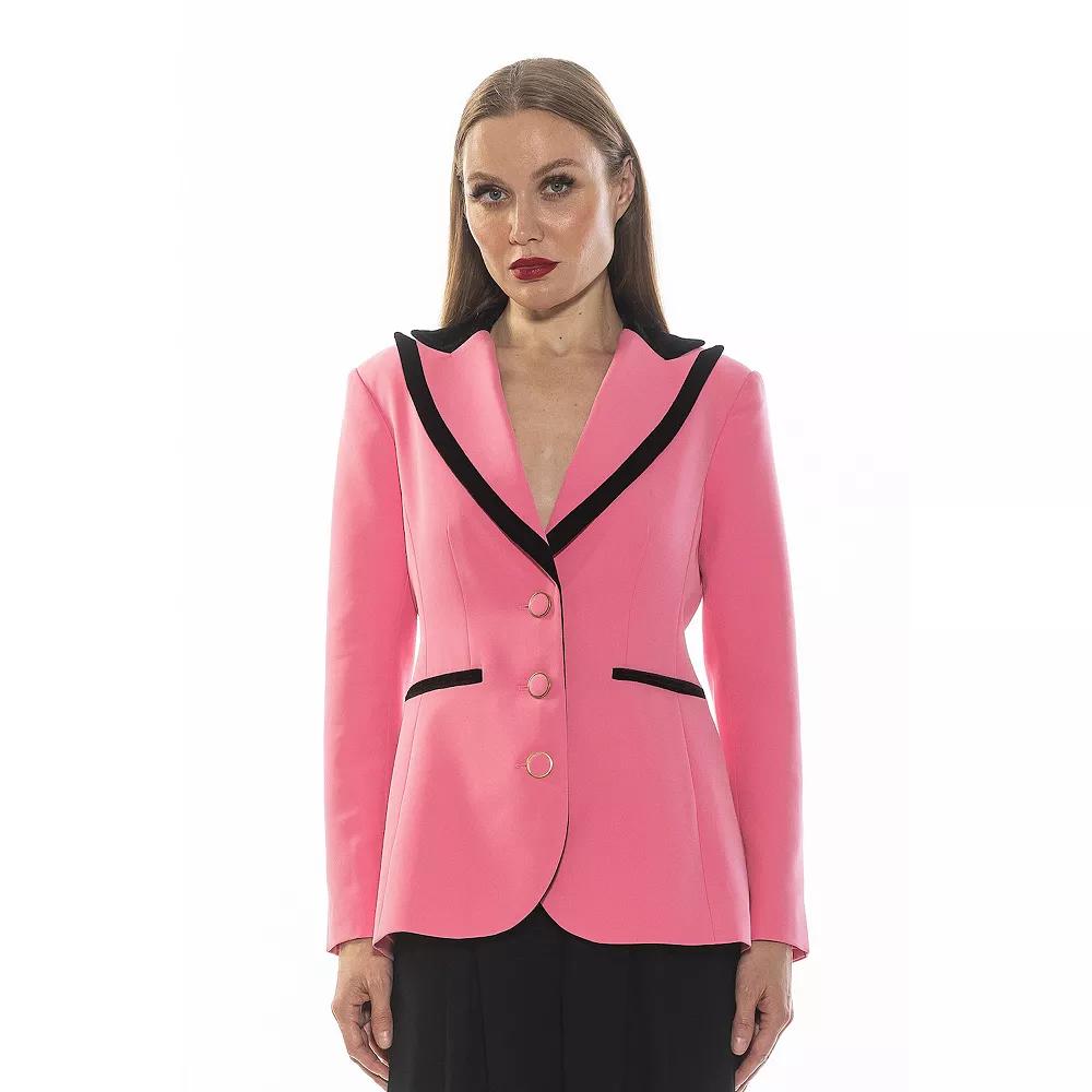 Women's ALEXIA ADMOR Reiss Long Sleeve Blazer With Contrast Collar,  Product Image