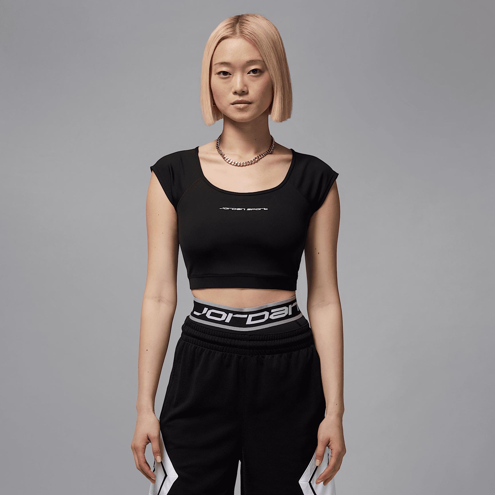 Womens Jordan Sport Short-Sleeve Knit Crop Top | HJ0070-010 Product Image