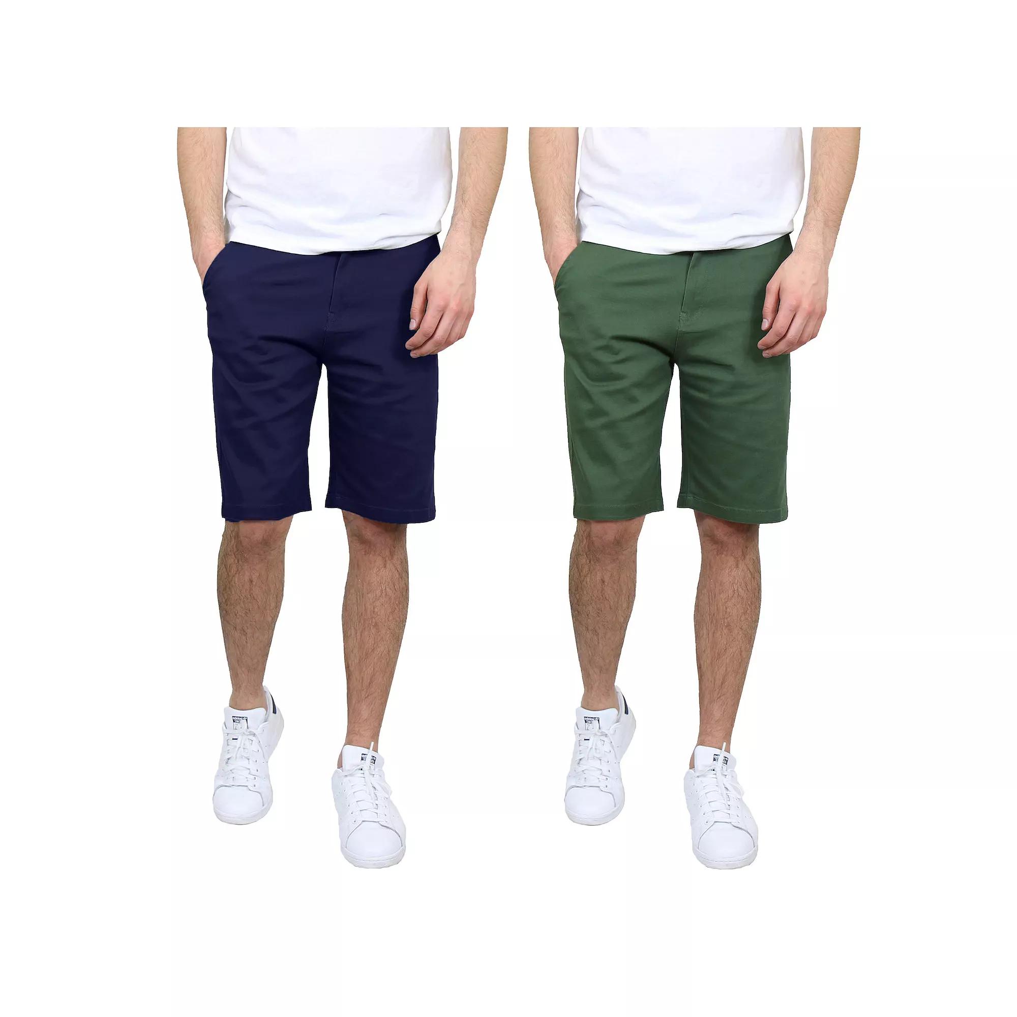 Men's Galaxy 10.5" 5-Pocket Flat-Front Slim-Fit Stretch Chino Shorts 2-Pack,  Product Image