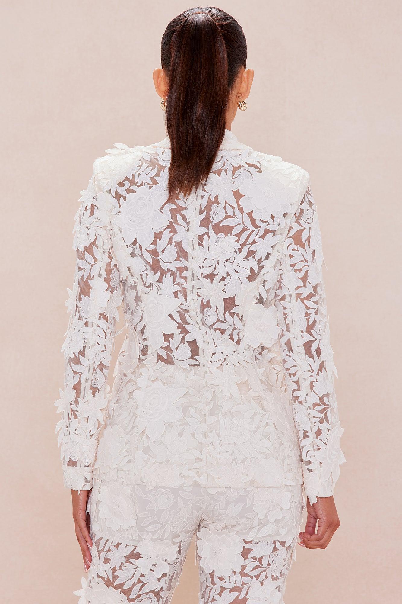 Catalina Embroiderd Blazer - Cream Female Product Image