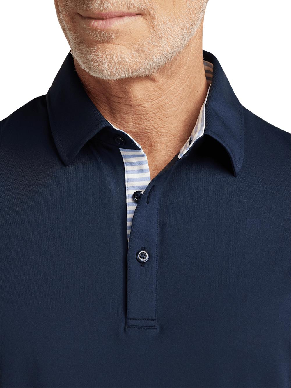 Performance Blend Three Button Polo - Navy Product Image