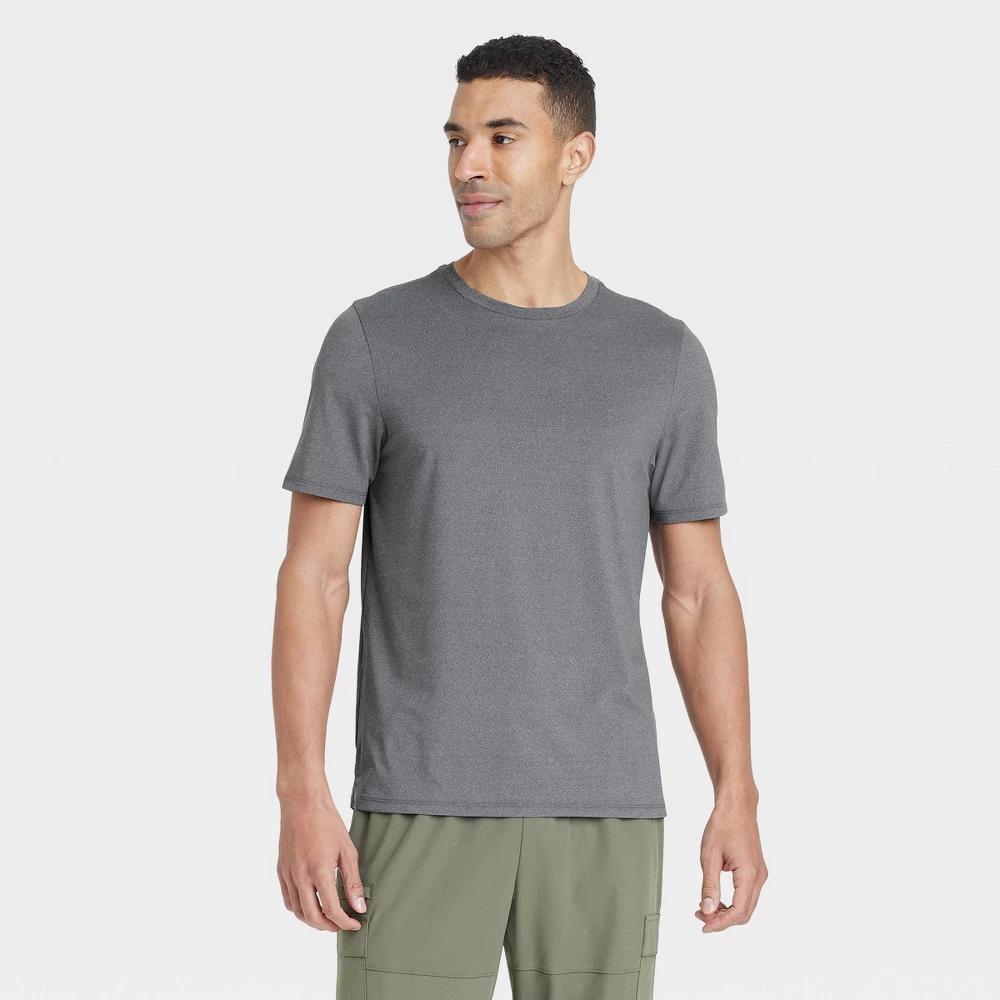 Men's Short Sleeve Performance T-Shirt - All In Motion™ Heathered Gray L: Moisture Wicking, Quick Dry, Jersey Product Image