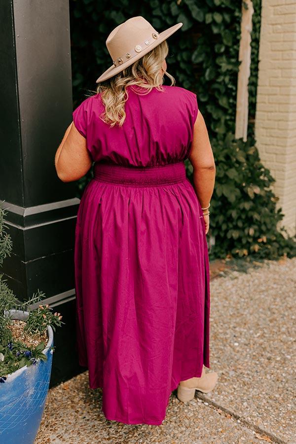 Chic Ensemble Midi Dress in Wine Curves Product Image