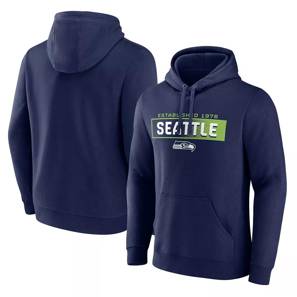Men's Fanatics Branded College Navy Seattle Seahawks Down The Field Pullover Hoodie, Size: 4XB, Blue Product Image
