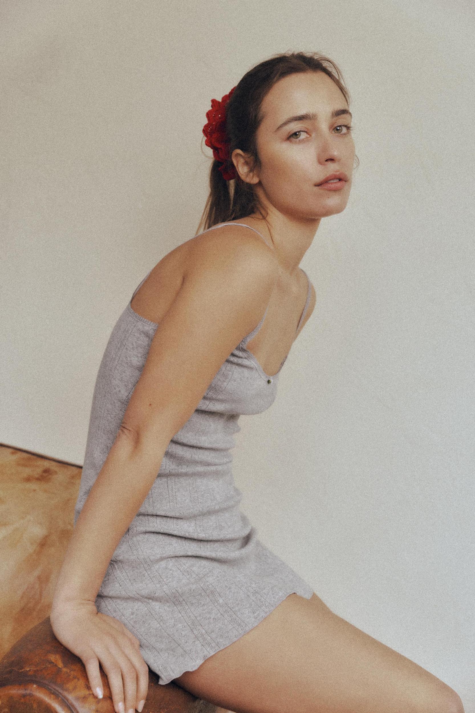 FLORAL POINTELLE DRESS Product Image