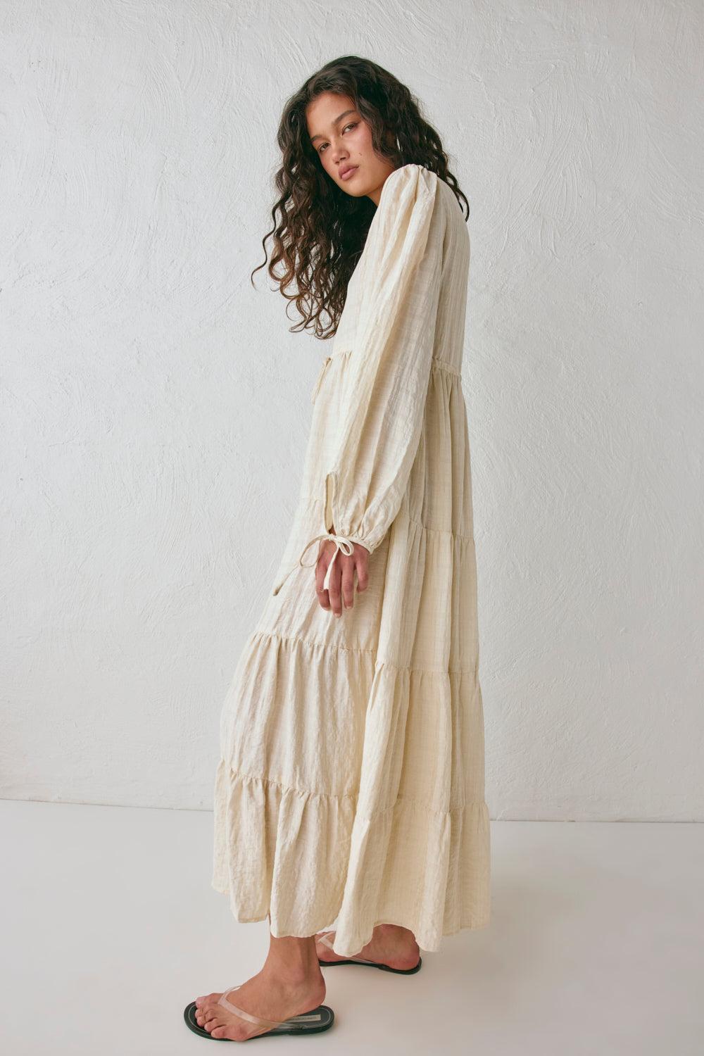 Dreaming Of Travel Midi Dress Natural Product Image